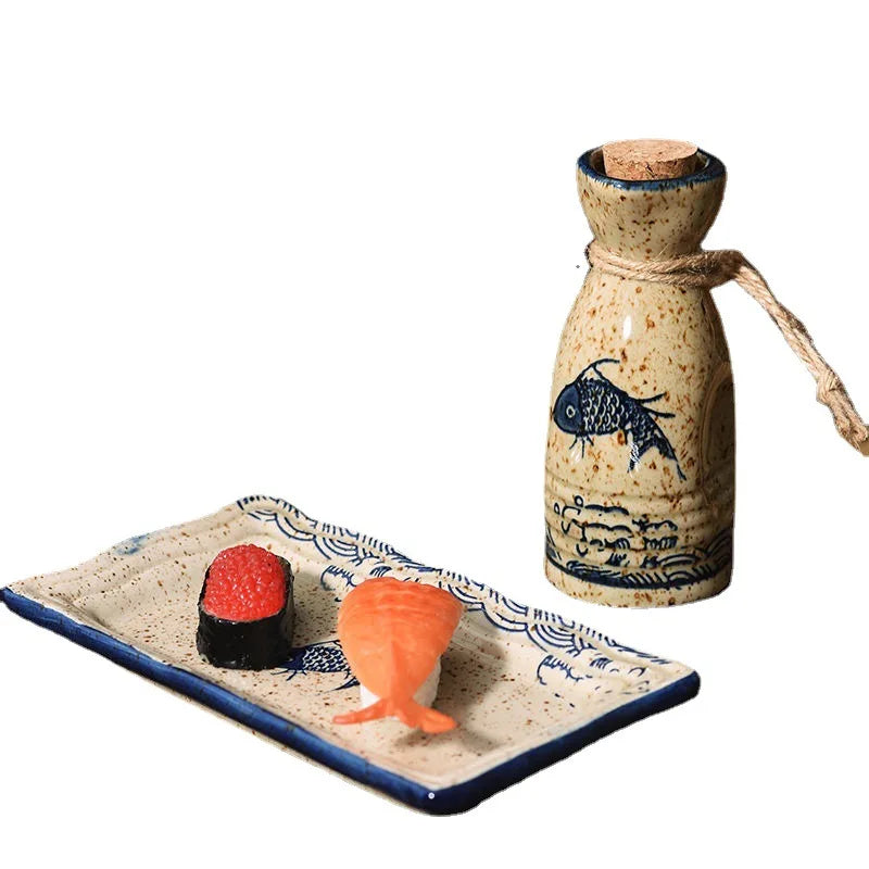 Wine Warmer Japanese Sake Pot Handmade Ceramic Cup Set Antique Wine Dispensing Pot Hot Pot Vintage Baijiu Cup Spirits Cup