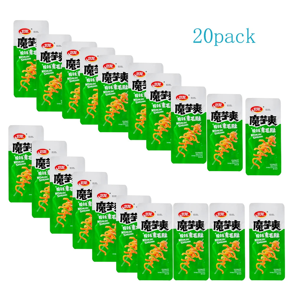 WL Konjac Strips - Sichuan-Style Vegan Snack Hot Spicy & Hot Sour & Hot Flavour 18gx 40pack