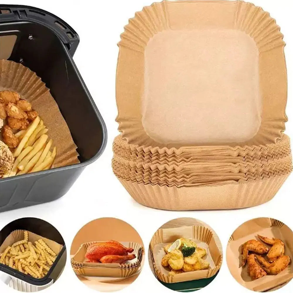 100pcs Disposable Non-Stick Air Fryer Steamer Paper Er Parchment Baking Adaptability
