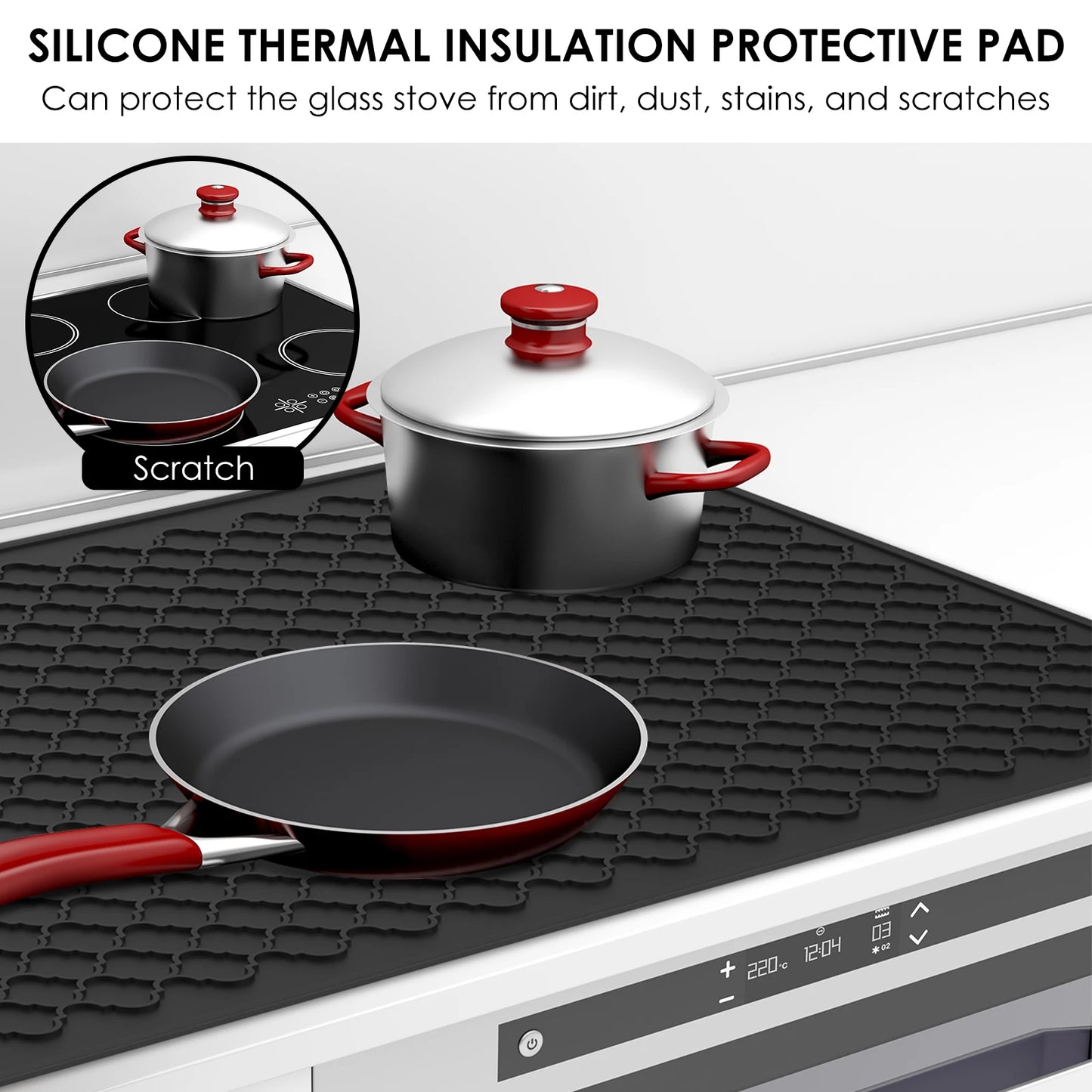 Stove Top Cover Silicone Stove Top Cover Heat Resistant Electric Stove Protector Mat with Raised Edge Space Saving Stove Top
