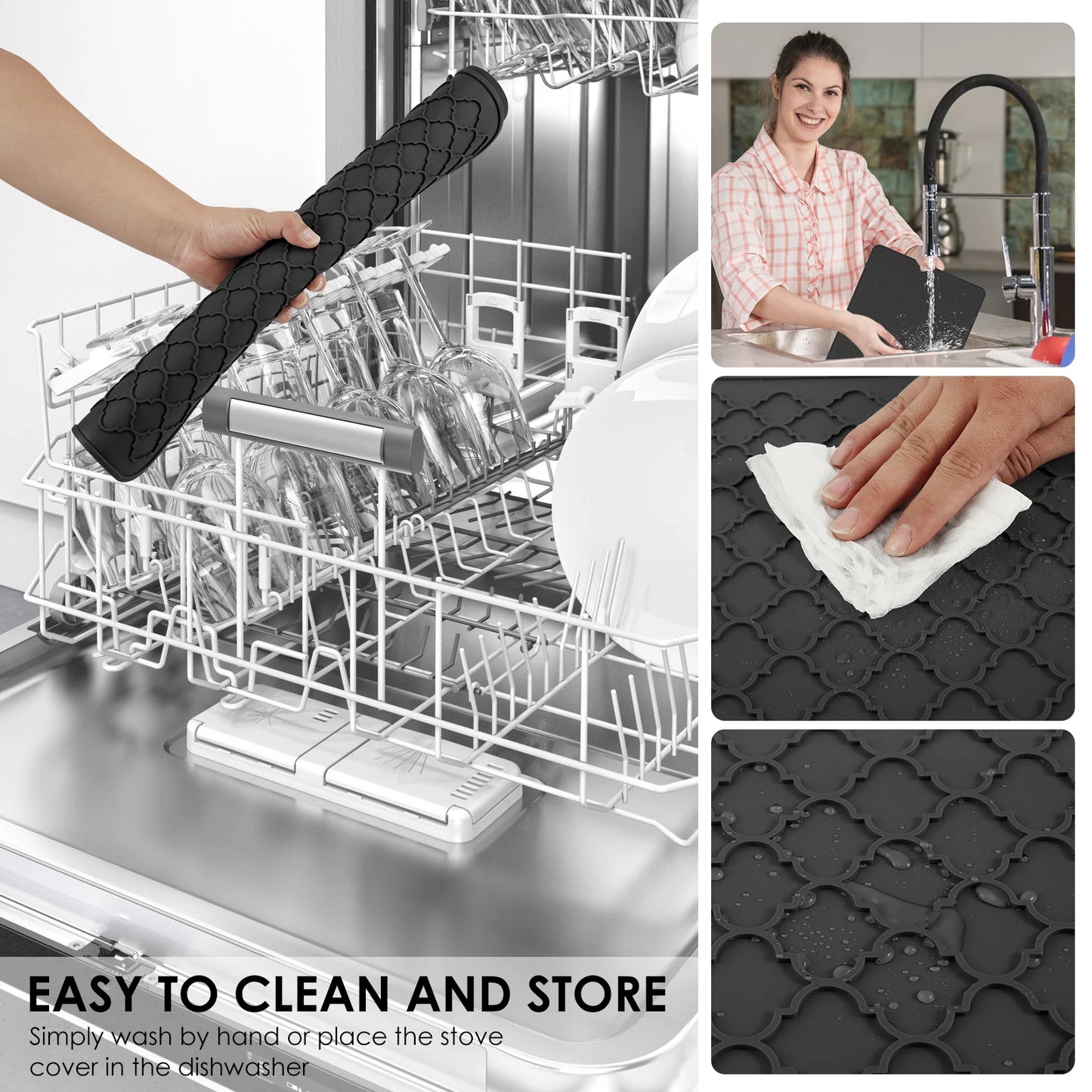Stove Top Cover Silicone Stove Top Cover Heat Resistant Electric Stove Protector Mat with Raised Edge Space Saving Stove Top