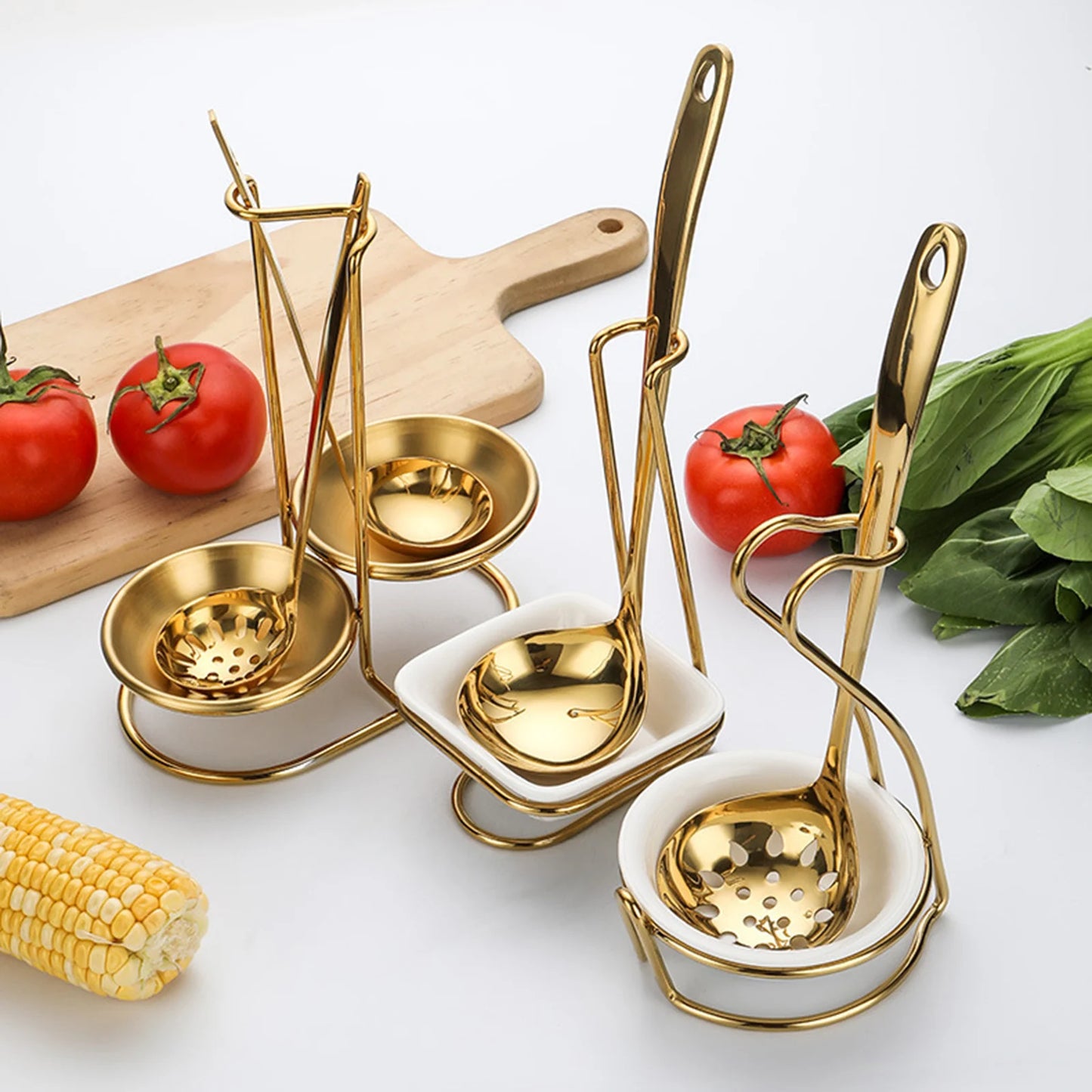 Slotted Spoon Portable Whisk Vertical Multifunctional Spoon Rest Holder for Hotpot Restaurant Counter Household Kitchen Utensil