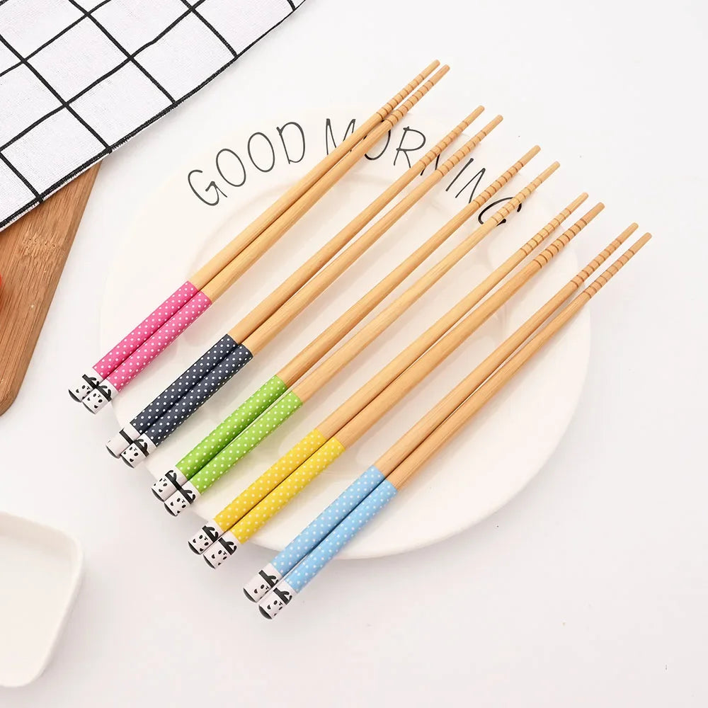 Japanese 5Pairs Bamboo Chopsticks for Sushi Non-Slip Food Sticks Hot Pot Reusable Chinese Chopsticks Tableware Kitchen Tools