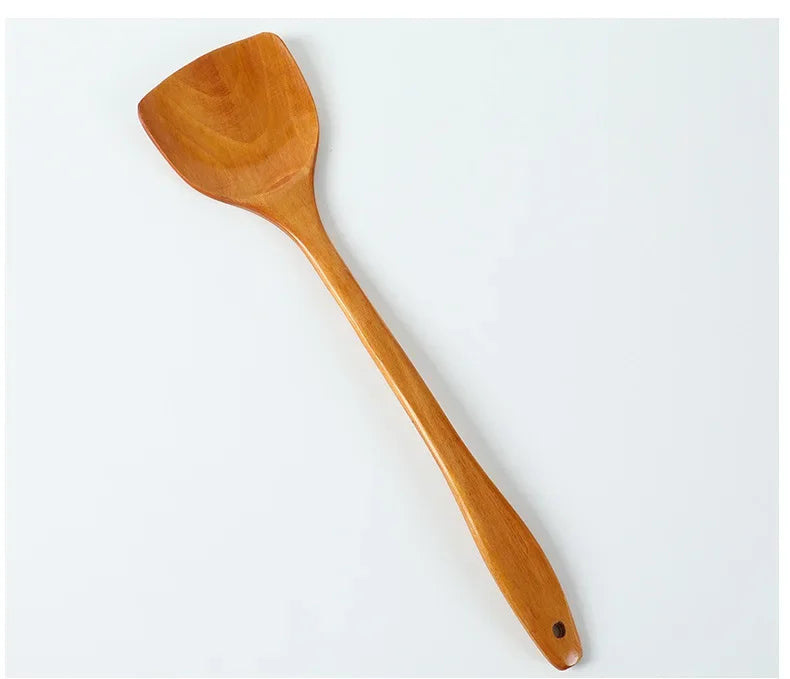 Bamboo Wood Spatula 39cm Long Handle Wooden Spatula Non-stick Pan Does Not Hurt The Pot Household Kitchen Cooking Spatula