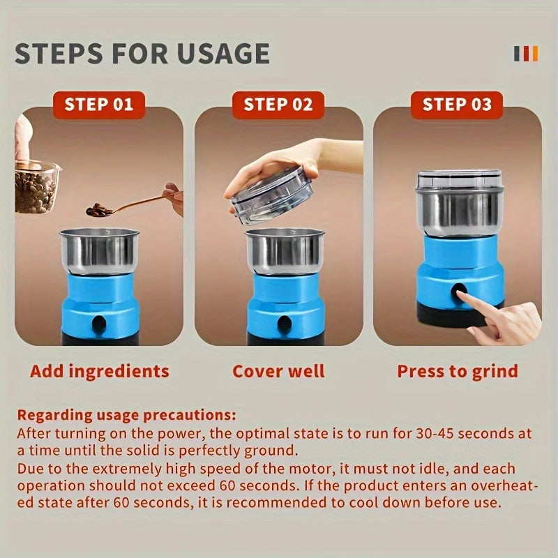 1pc Electric Cereals Grain Grinder Grinding Machine Coffee Blender Coffee Preparation Machine Bean Grinder Coffee Maker For Home