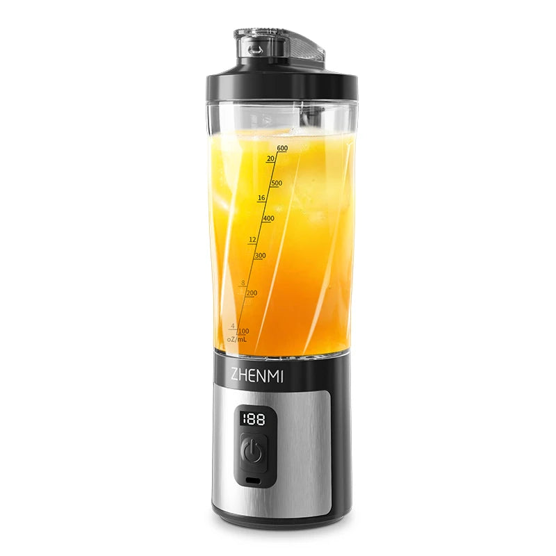 Portable Ice-Crushing Blender, 600ml High-Speed Blending for Smoothies, , Shakes, Food Prep, and Frozen Blending