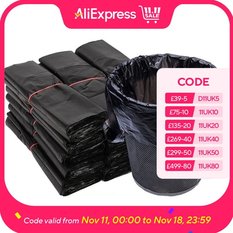 LION Stronghold Disposable Black Bin Bags 29x34 20S