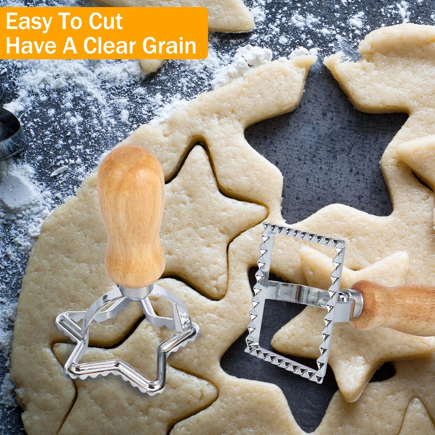 5 件套 Ravioli Cutter Stamp Mold Set Aluminum Alloy Ravioli Pasta Cutter with Roller Wheel Set Ravioli Maker Cutter