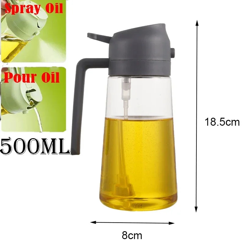 2 in 1 Pour Spray Sprayer Household Kitchen Oils Spray Cooking Olive Oil Dispenser Oil Baking Vinegar Soy Sauce Spray Container