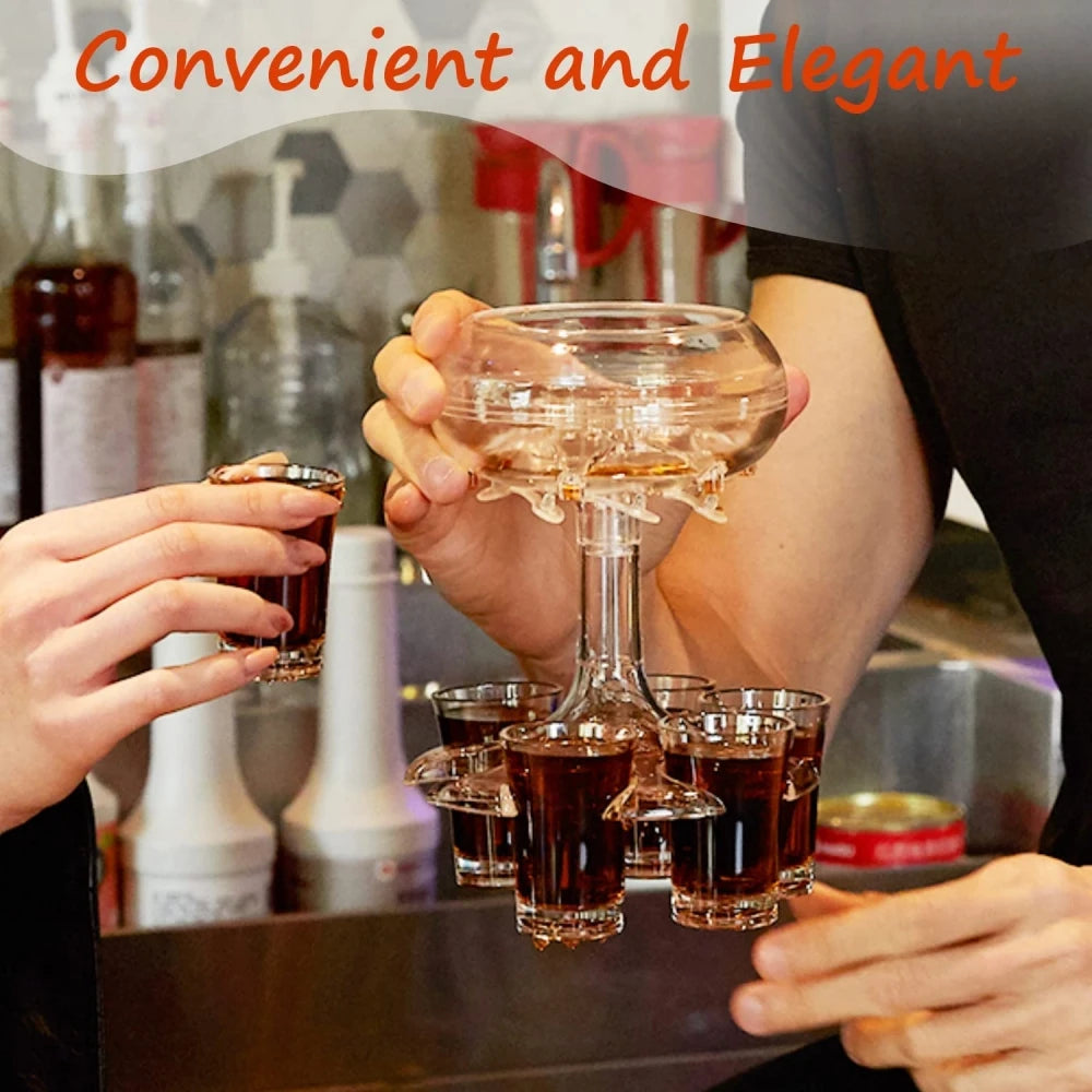 6 Shot Glass Dispenser Holder Liquor Dispenser Pmma Acrylic Glass Party Drinking Games Bar Cocktail Wine Beer Quick Filling Tool