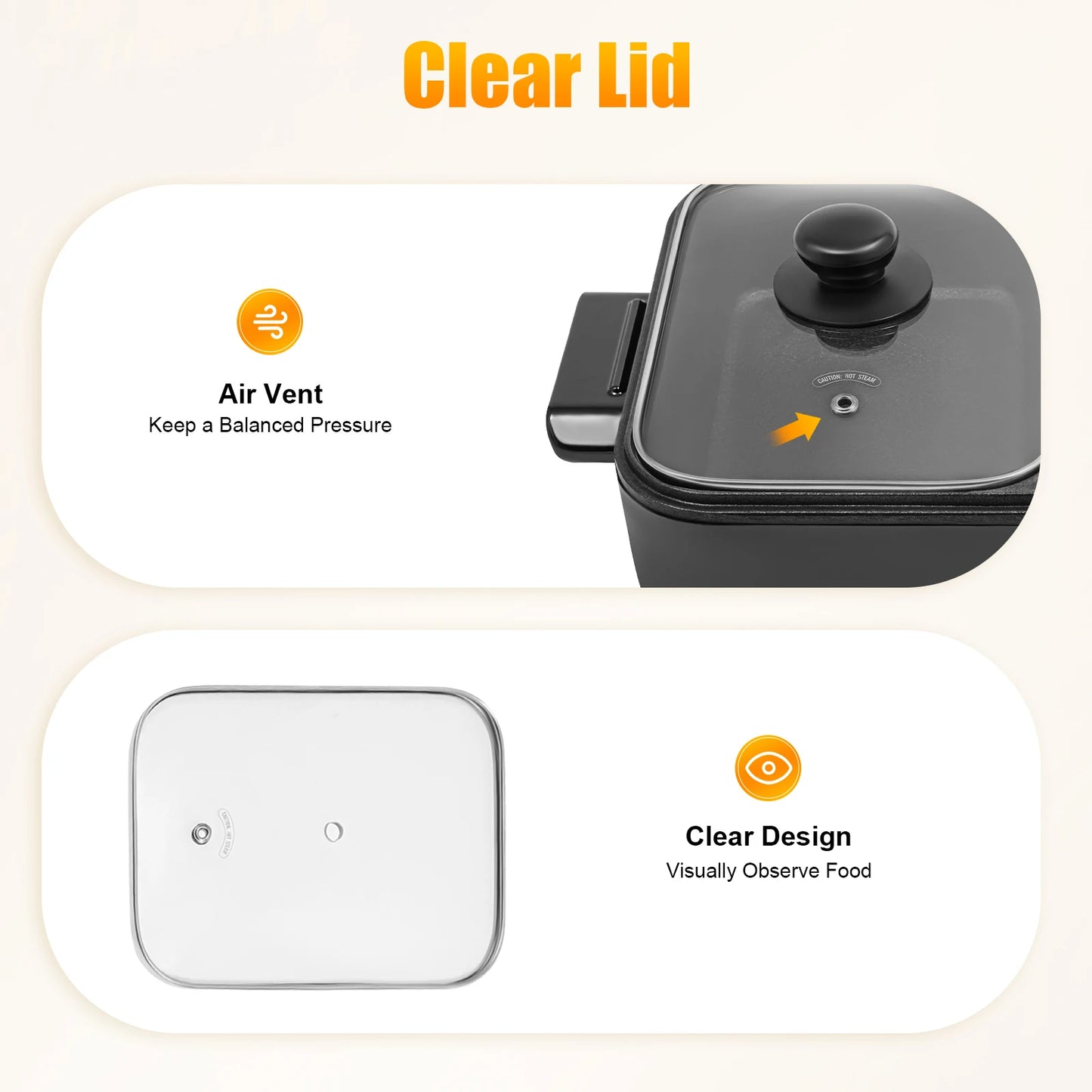 1200-1500W 2-in-1 Electric Hot Pot Grill Nonstick Dual Temperature Control UK Plug Black for Indoor Family BBQ