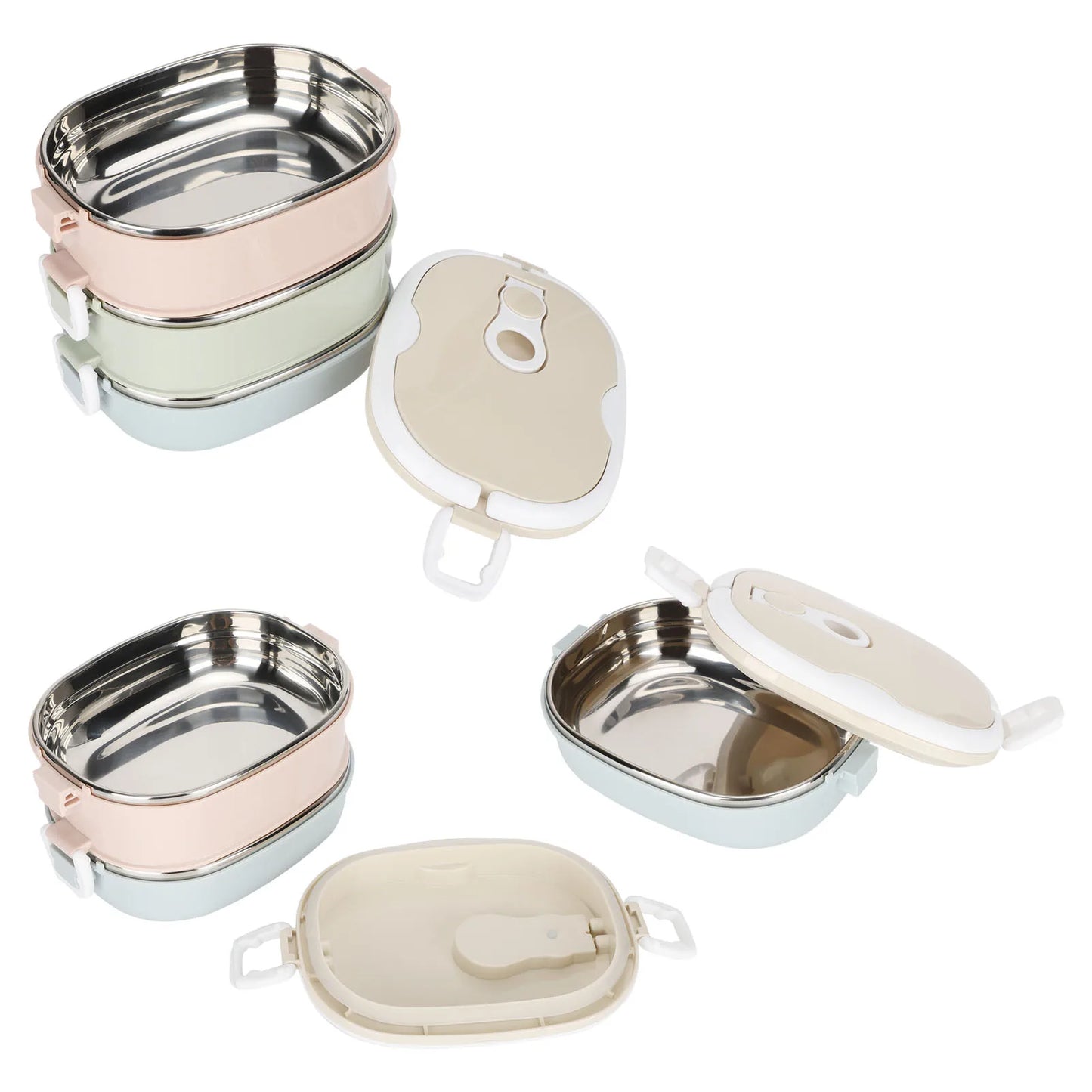 Kitchen Utensils Lunch Box Portable Stainless Steel Food Container for Student Children Work Lunch Box Stainless Steel Lunch Box