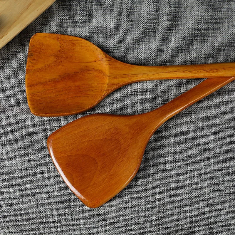 Bamboo Wood Spatula 39cm Long Handle Wooden Spatula Non-stick Pan Does Not Hurt The Pot Household Kitchen Cooking Spatula