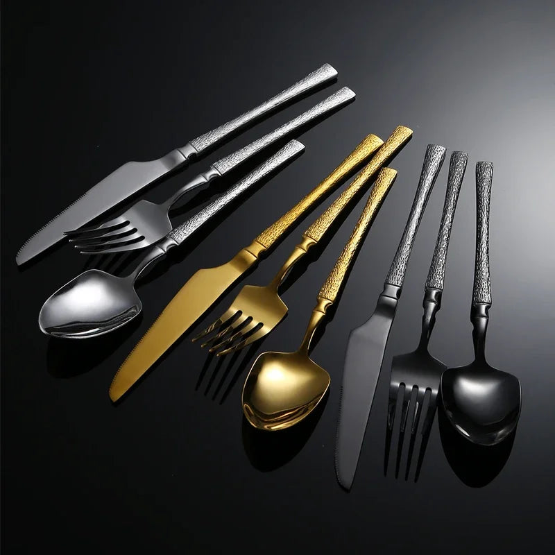 4/16/32pcs stainless steel tableware set for hotel restaurant Family Kitchen party Birthday party Chafing dish warmer set Fork