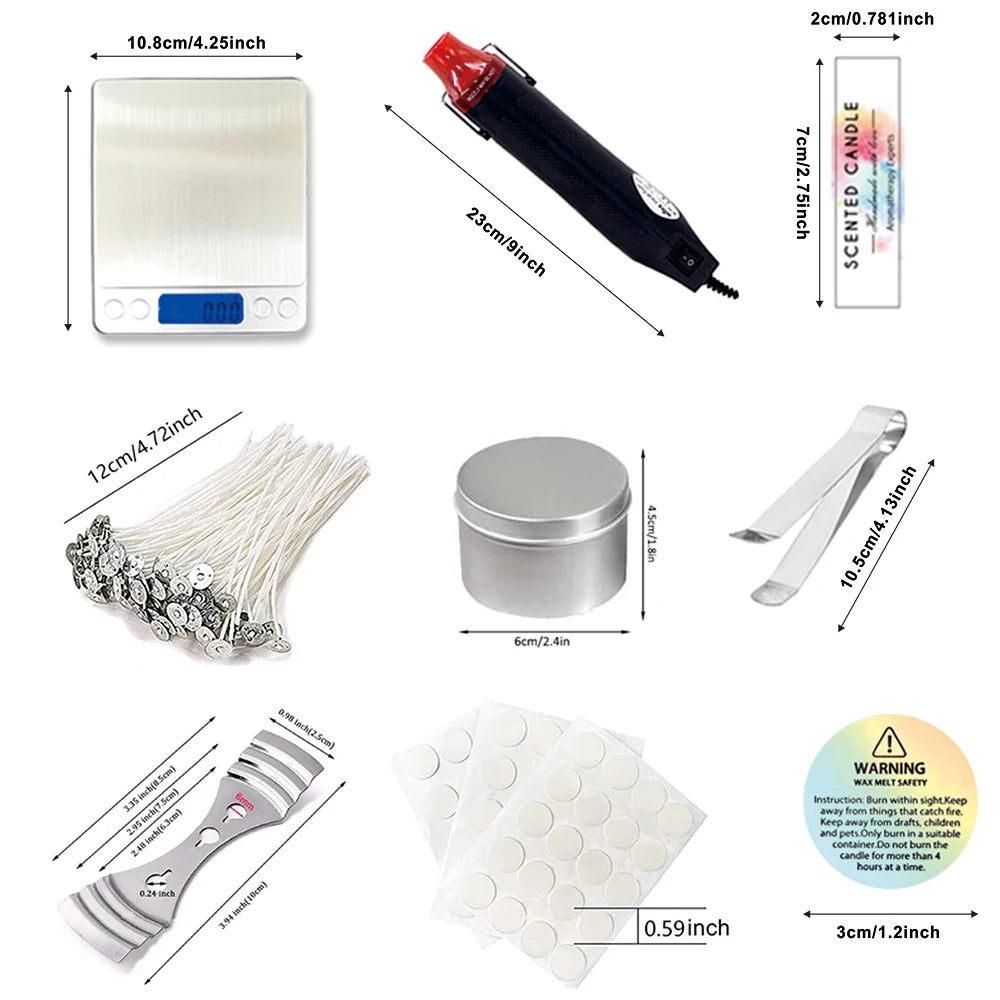 1 Set Candle Making Kit Pouring Pot Candle Making Supplies Tools Kit Diy Handmade Wax Candles with Wax Melting Hot Plate