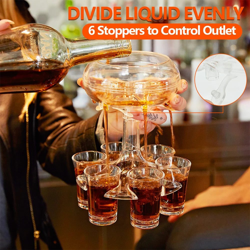 6 Shot Glass Dispenser Holder Liquor Dispenser Pmma Acrylic Glass Party Drinking Games Bar Cocktail Wine Beer Quick Filling Tool