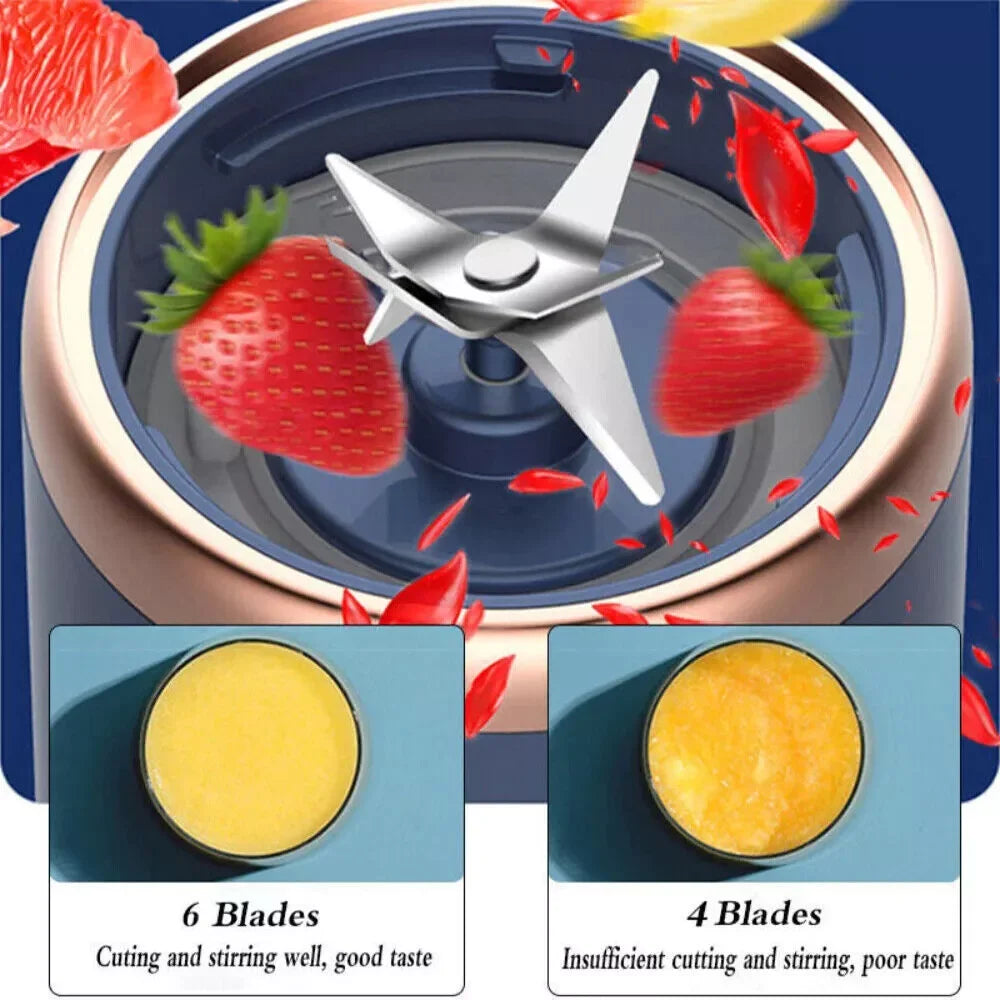 400ml 40W Juice cup Double Cup Multifunction Usb Fruit Mixe Juice Extractor Portable juicing cup/six knive double cup with cover