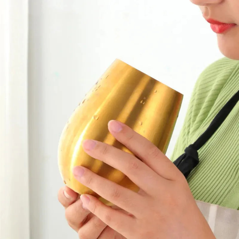 500ml Stainless Steel Beer Wine Cup Rose Gold Beer Tumbler Cocktail Juice Milk Cup Metal Drinking Mug for Bar Outdoor Drinkware