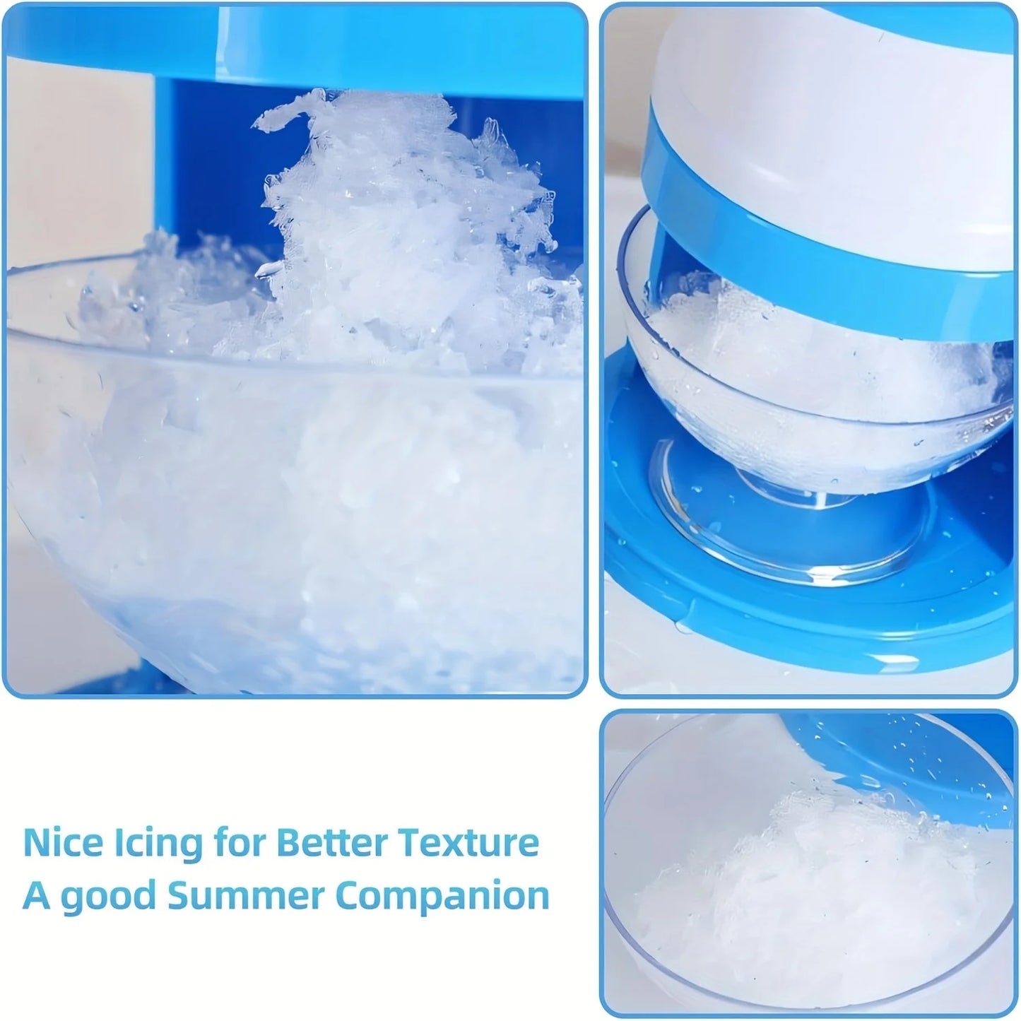 Portable Snow Cone & Shaved Ice Maker - Hand Crank, ABS Plastic, Ideal for Summer Parties & Home Use, No Electricity Needed