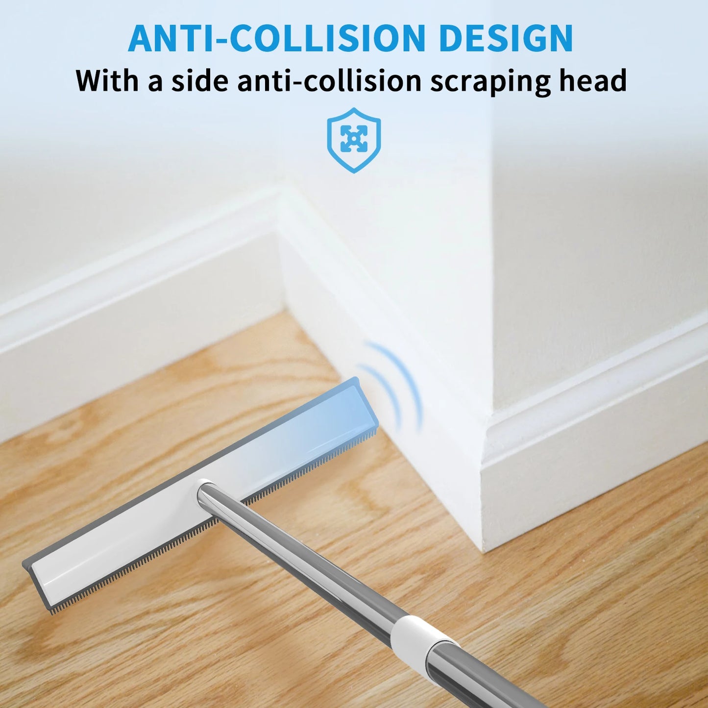 BRIEFNESS Cleaning brush 120 cm long handle scrubber and suction pick-up with handle Silicone broom Interior with squeegee