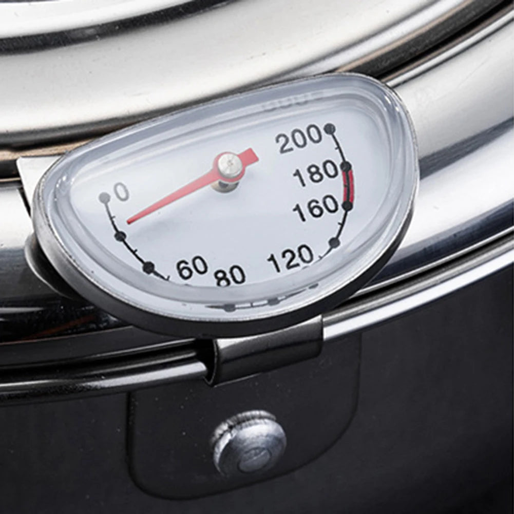 Japanese Style Deep Frying Pot with Thermometer Lid Oil Drip Drainer Rack 304 Stainless Steel Frying Chicken Pot for 2-3 People