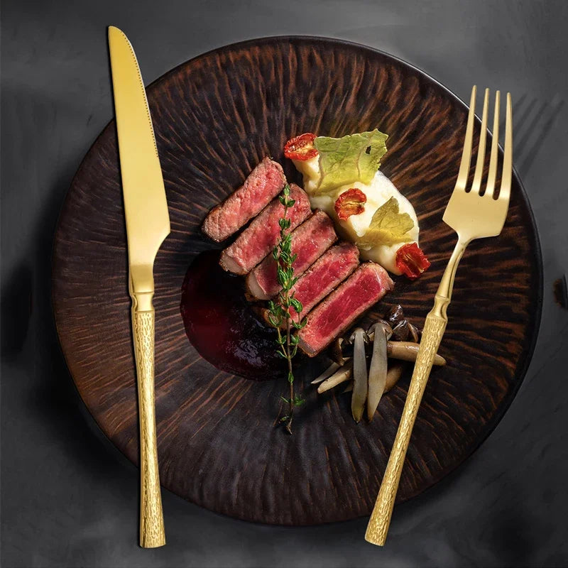 4/16/32pcs stainless steel tableware set for hotel restaurant Family Kitchen party Birthday party Chafing dish warmer set Fork