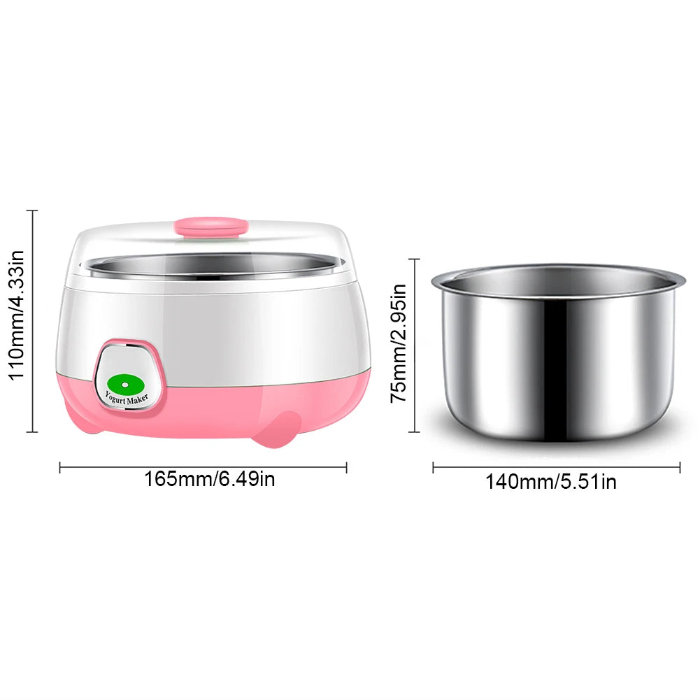 1L Yogurt Maker with Stainless Steel Container Automatic Yogurt Maker Electric Yogurt Maker for Homemade Yogurt Natto Rice Wine