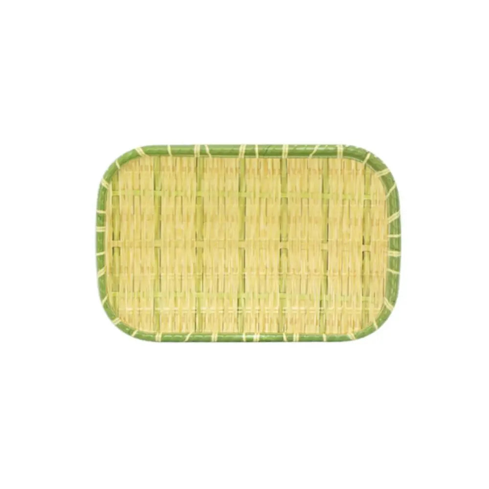 Creative Imitation Bamboo Weaving Hot Pot Vegetable Plate Melamine Multiple Styles Barbecue Plate Green Serving Plate Restaurant