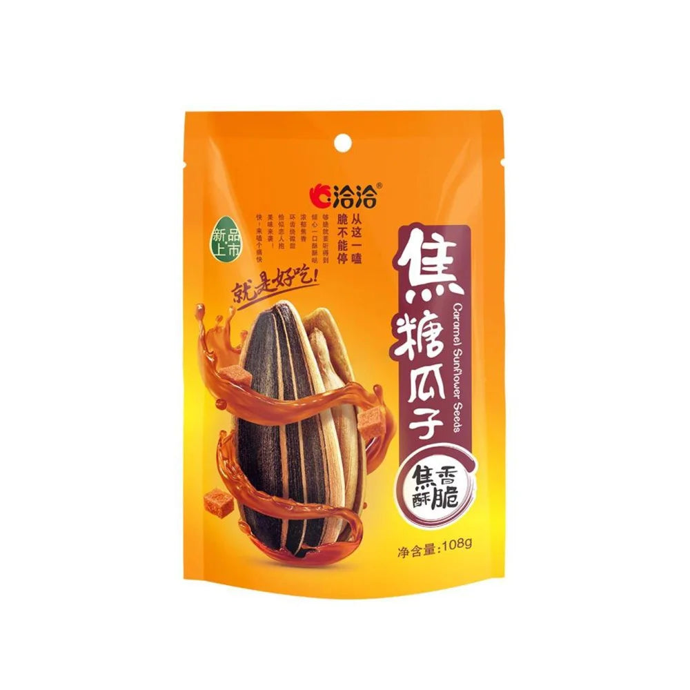 Qiaqia, Caramel Sunflower Seeds, Pack of 3, 108g/pack