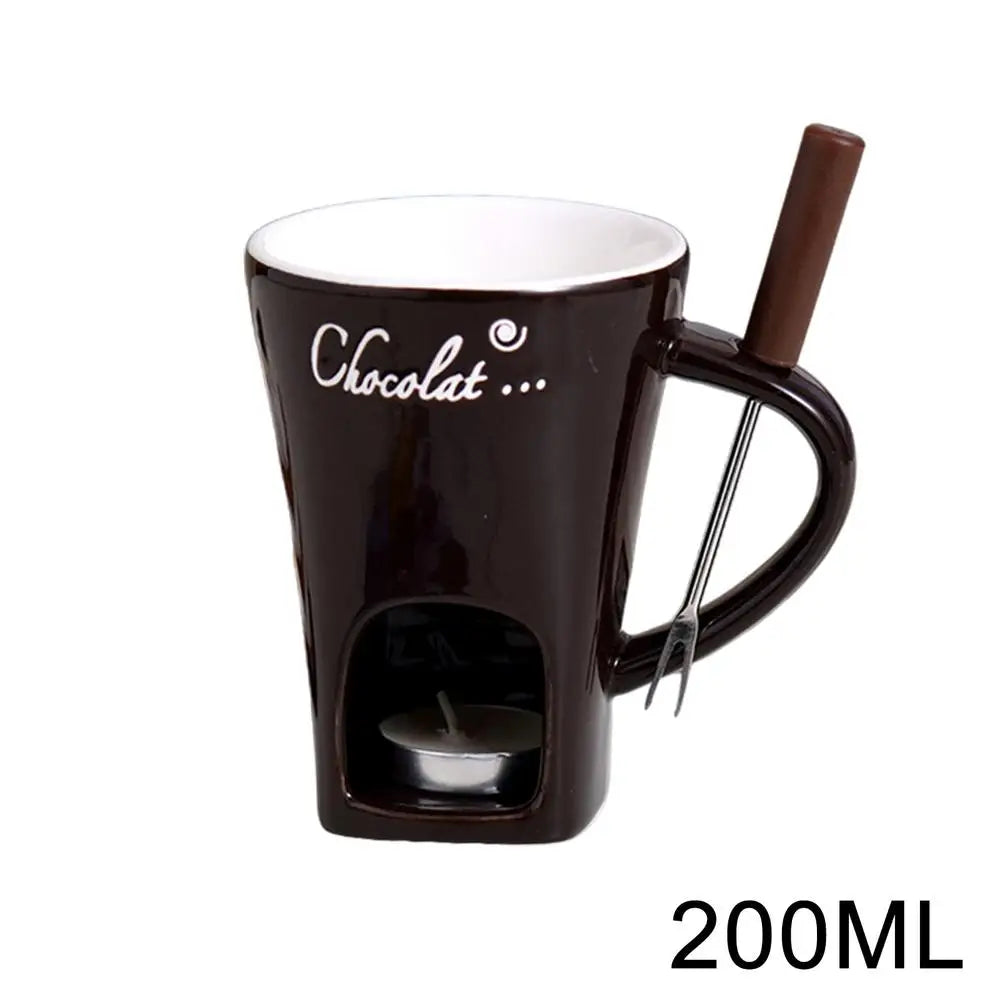 200ml Chocolate Fondue Mug Melting Cups Hot Pot Ceramic Melted Cups Butter Warmer Heating Tea Light Melt Pot For Candy Chocolate