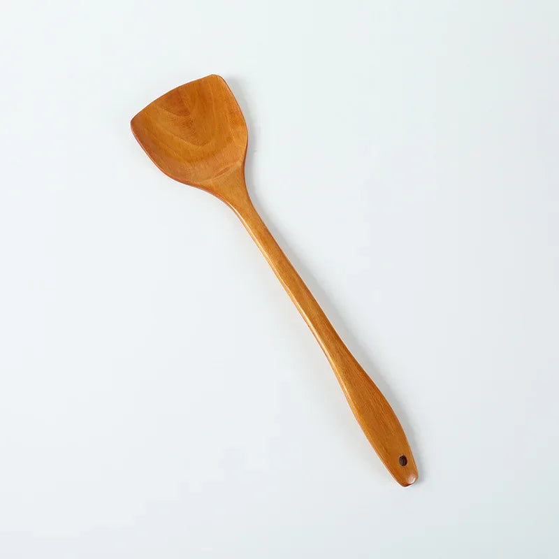 Bamboo Wood Spatula 39cm Long Handle Wooden Spatula Non-stick Pan Does Not Hurt The Pot Household Kitchen Cooking Spatula