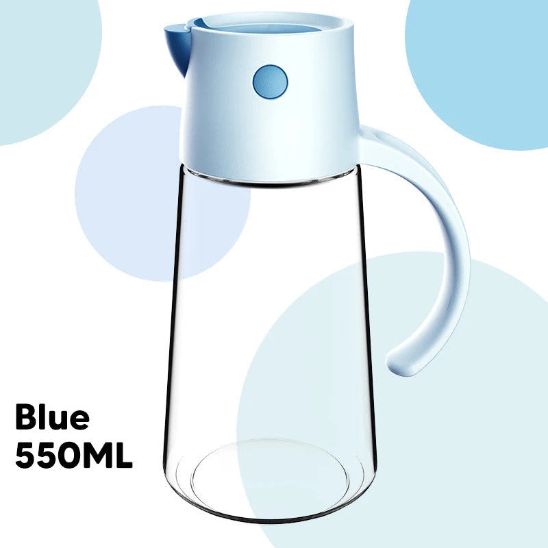 550/650ml Large Capacity Glass Oil Bottle with Automatic Oil Dispensers Olive Oil Kitchen Seasoning Bottle for Air Fryer Salad