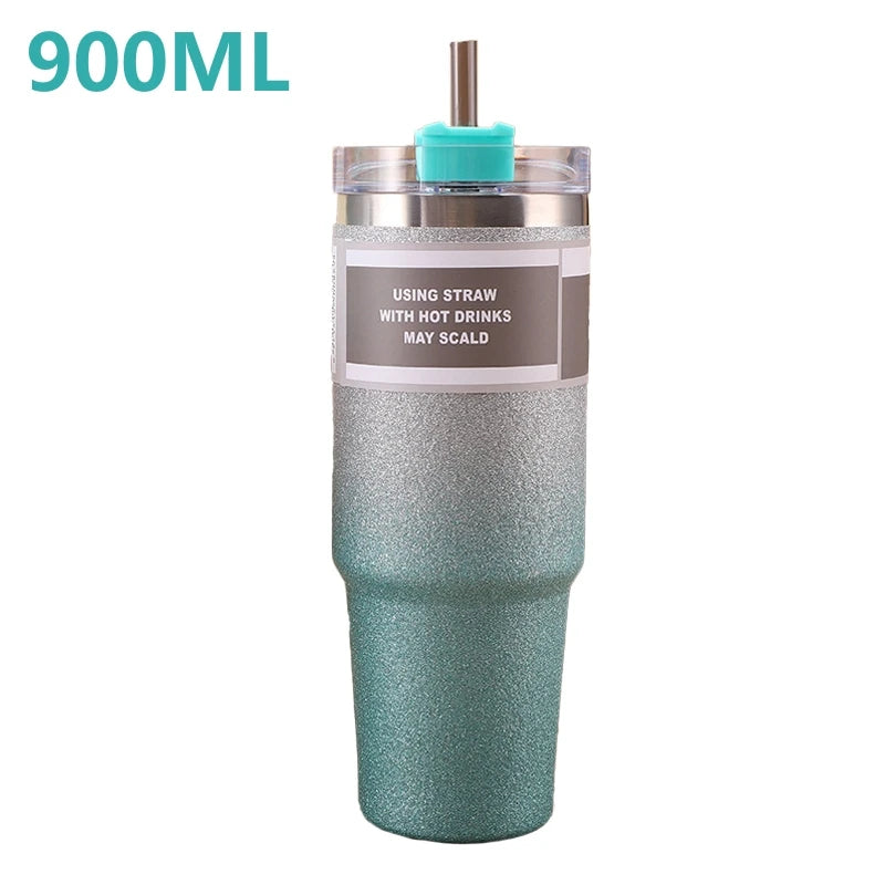Vacuum insulated stainless steel Thermal Mug Coffee Cup with straw insulated travel cup with leakproof cover Thermos Bingba Cup