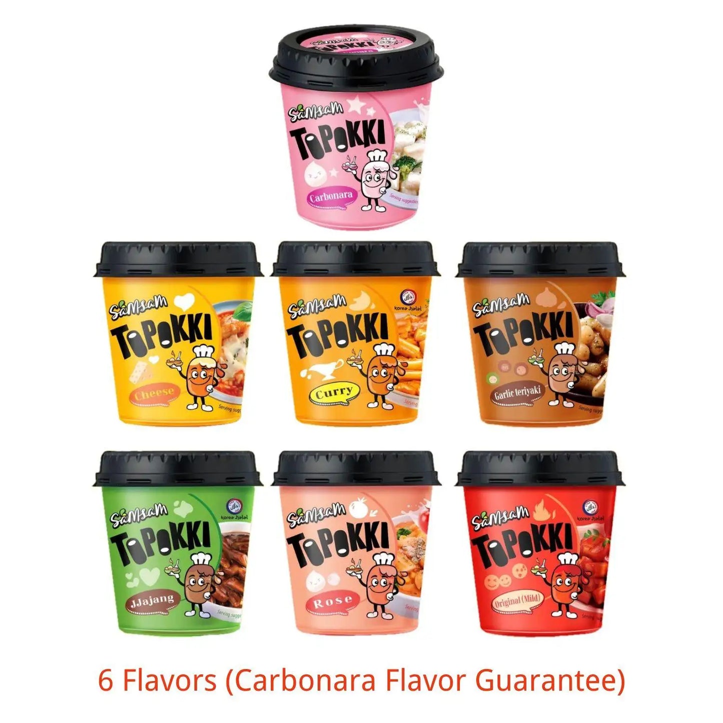 Samsam ,  Korean Toppokki Rice Cake (Pack of 6 cup)