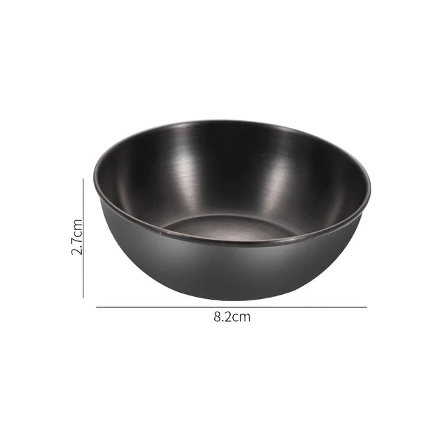Stainless Round Steel Seasoning Dish Hot Pot Dipping Bowl Small Food Sauce Cup Sushi Vinegar Soy Saucer Container Appetizer Tra