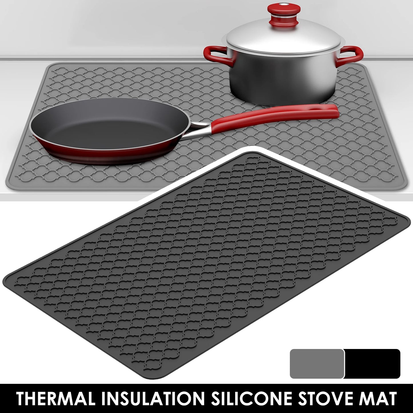 Stove Top Cover Silicone Stove Top Cover Heat Resistant Electric Stove Protector Mat with Raised Edge Space Saving Stove Top
