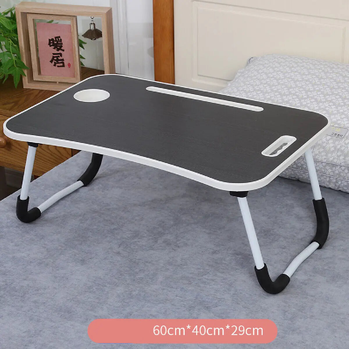 Folding Laptop Desk for Bed Tray Table Desk Bed Sofa Laptop Portable Lap Desk With tablet slot and cup holder Table support