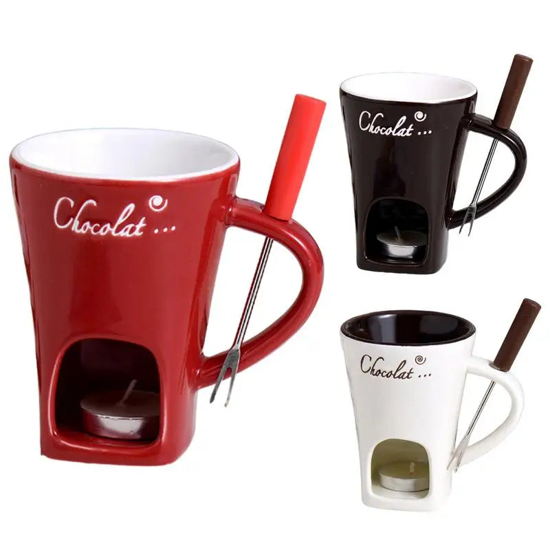 200ml Chocolate Fondue Mug Melting Cups Hot Pot Ceramic Melted Cups Butter Warmer Heating Tea Light Melt Pot For Candy Chocolate