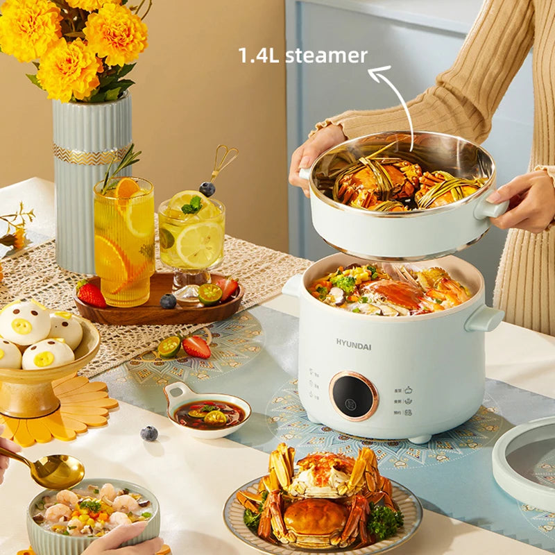 2L Electric Rice Cooker Cooking Pot Mini Multicooker Lunch Box Rice Cookers Hotpot Non-stick Electric Skillet Food Steamer 220V