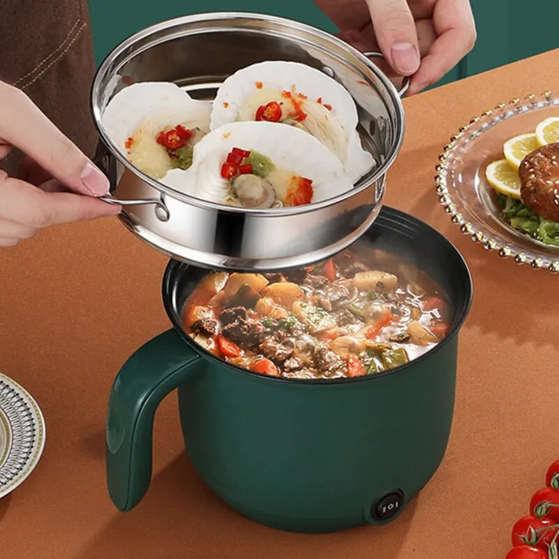 1.5L Mini Multifunctional Rice Cooker Home Cooking Pot Non-Stick Safety Material Electric Stockpot Utility Pan for Kitchen