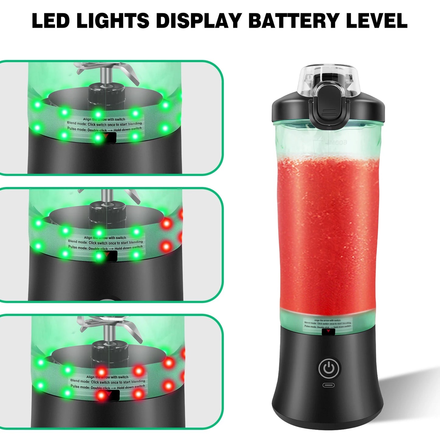 BRIEFNESS Convenient Juicer Portable Blender Juicer Smoothie Blender Directly Drinkable Blended Ice and Frozen Fruit Blender