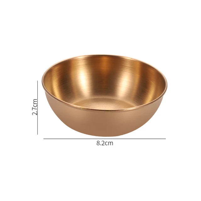 Stainless Round Steel Seasoning Dish Hot Pot Dipping Bowl Small Food Sauce Cup Sushi Vinegar Soy Saucer Container Appetizer Tra