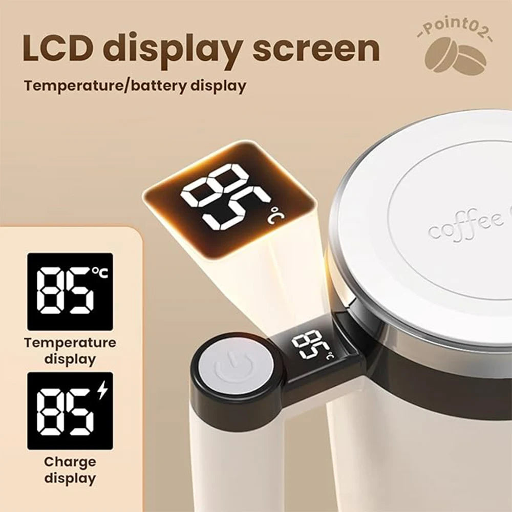 Automatic Self Stirring Mug Rechargeable Magnetic Coffee Mug Waterproof Mixing Cup for Milk/Coffee for Office/Travel Best Gift