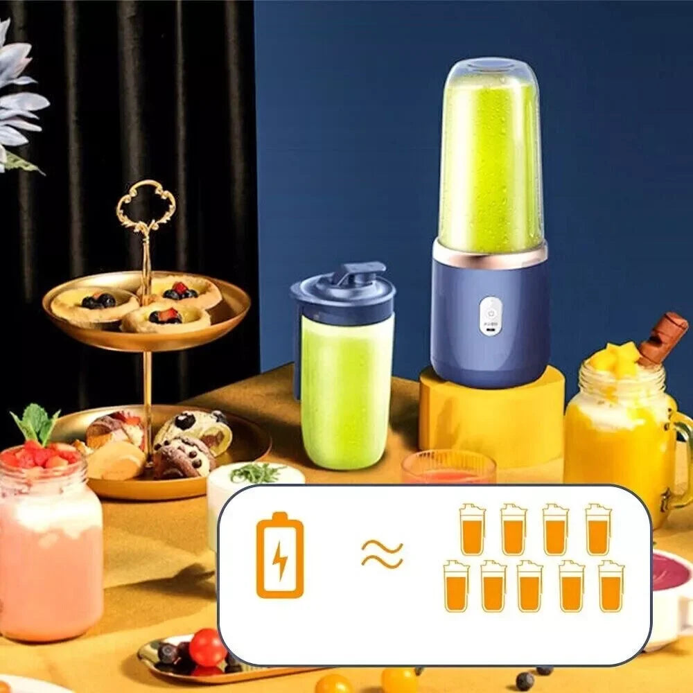 400ml 40W Juice cup Double Cup Multifunction Usb Fruit Mixe Juice Extractor Portable juicing cup/six knive double cup with cover