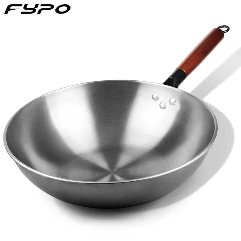 30/32CM Iron Wok Traditional Handmade Wok Kitchen Cookware Non-coating Pan Electromagnetic Furnace General Iron Pot
