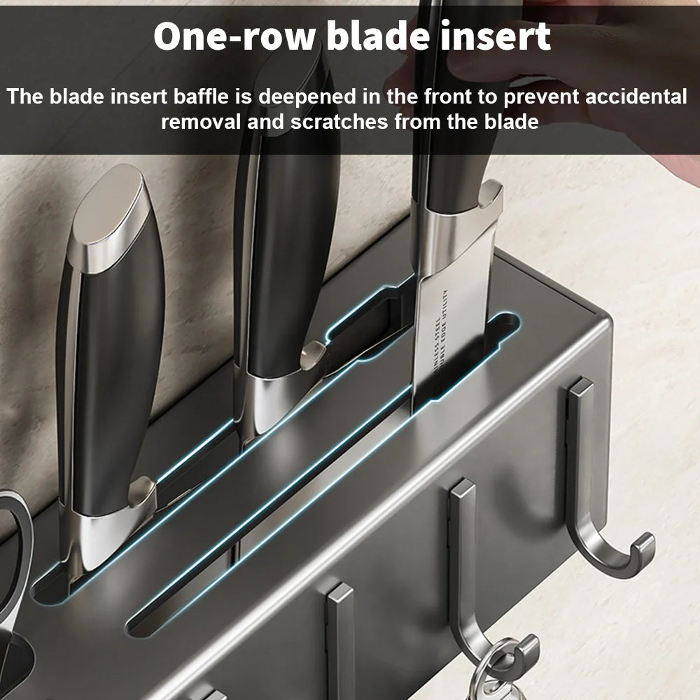 Kitchen Shelves Household Organizer Wall Mounted Rack Knife Holder Kitchen Storage Shelving Units Tableware Shelf