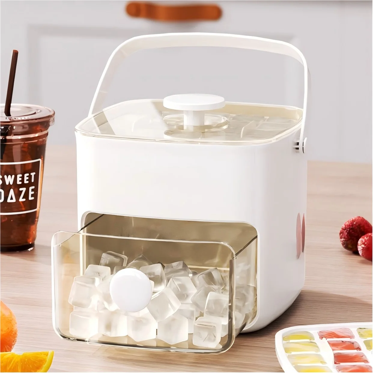 Ice makers 48 Grid ice cube maker Tray double layers Square Ice Cube Tray convenient ice cube shape Creative Ice Cube Mold Tools