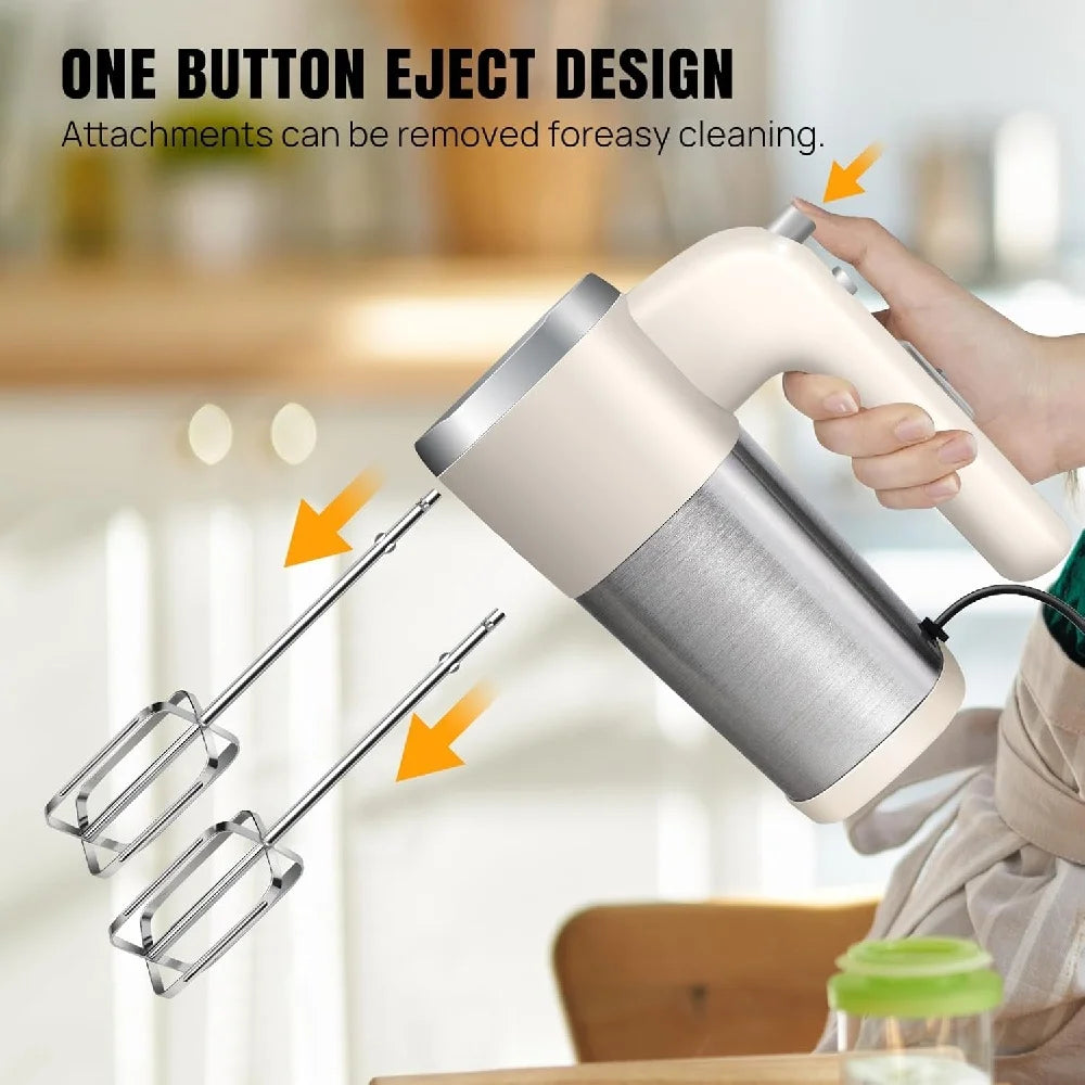 BRIEFNESS Hand Mixer Electric 2000W Kitchen Mixers Turbo Boost/Self-Control 5 Speed+Eject Button,Easy Whipping Dough,Cream,Egg