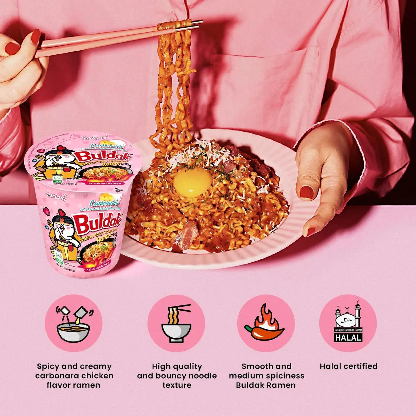 Samyang Carbonara Ramen Noodles 140g (Pack of 20)