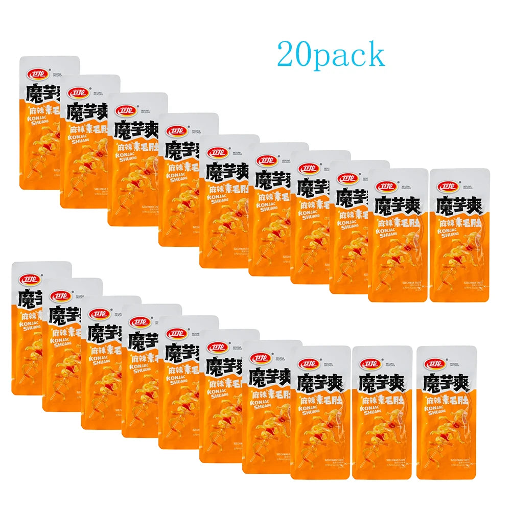 WL Konjac Strips - Sichuan-Style Vegan Snack Hot Spicy & Hot Sour & Hot Flavour 18gx 40pack